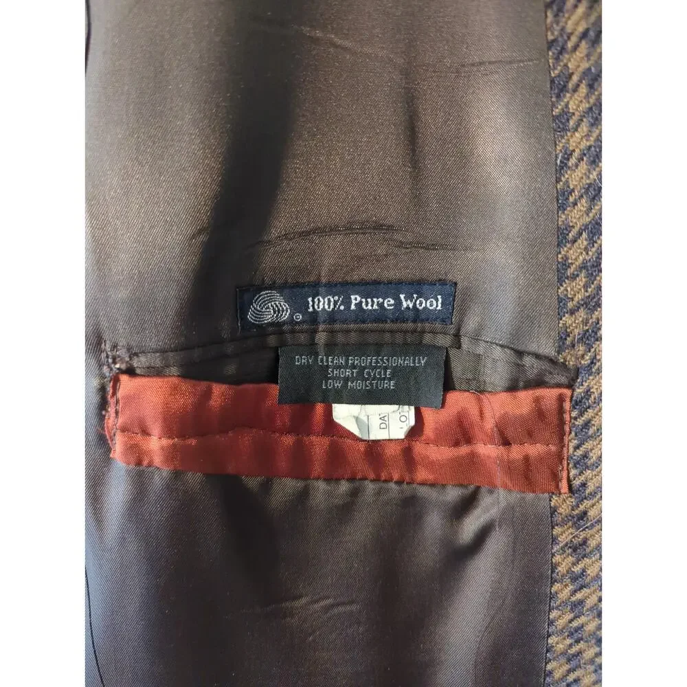 Vintage Burberrys 100% Wool Houndstooth Blazer